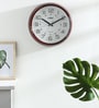 Stylish Plastic Wall Clock In Rosewood Finish