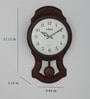 Plastic Wall Clock In Rosewood Finish