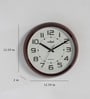 Stylish Plastic Wall Clock In Rosewood Finish