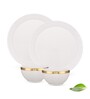 Plastic White BPA Free Set of 2 Dinner Sets