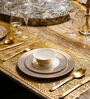 Platina 27 Pcs White & Gold Bone China Dinnerware Set