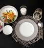 White Platina Dinner Plate