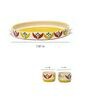 Bengal Fusion Yellow & White Ceramic (Set of 3) Appetizer Platter with Dip Bowl