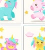 Mdf Playfull Unicorn Wall Panel In Multicolor