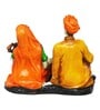 Playing Veena Multicolour Polyresin Human Figurine