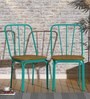 Plaza Patio Chair (Set of 2) in Turquoise Green Matte Finish
