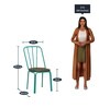 Plaza Patio Chair (Set of 2) in Turquoise Green Matte Finish