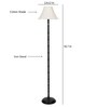 Eros Off White Cotton Shade Club Floor Lamp With Iron Base