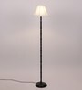 Eros Off White Cotton Shade Club Floor Lamp With Iron Base