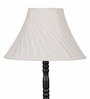 Eros Off White Cotton Shade Club Floor Lamp With Iron Base
