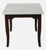 Plinto Marble Top 4 Seater Dining Set in Teak Wood Finish
