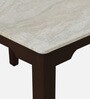 Plinto Marble Top 4 Seater Dining Set in Teak Wood Finish