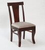 Plinto Marble Top 4 Seater Dining Set in Teak Wood Finish