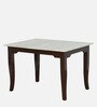 Plinto Marble Top 4 Seater Dining Set in Teak Wood Finish