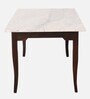Plinto Marble Top 6 Seater Dining Set in Teak Wood Finish