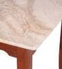 Plinto Marble Top 6 Seater Dining Table in Beige Finish