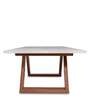 Plinto Marble Top Coffee Table in Teak Wood Finish