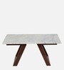 Plinto Marble Top Coffee Table in Teak Wood Finish