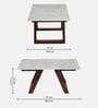 Plinto Marble Top Coffee Table in Teak Wood Finish