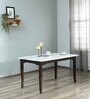 Plinto Marble Top 6 Seater Dining Table Teak Wood Finish