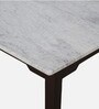 Plinto Marble Top 6 Seater Dining Table Teak Wood Finish