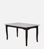 Plinto Marble Top 6 Seater Dining Table Teak Wood Finish