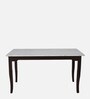 Plinto Marble Top 6 Seater Dining Table Teak Wood Finish