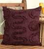 Plum Woven Cotton 16x16 Inches Cushion Cover