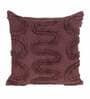 Plum Woven Cotton 16x16 Inches Cushion Cover