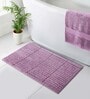 Plum Polyester 32X20 Inches Anti-Skid  Bath Mat