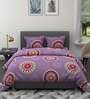 Plum Traditional 192 TC Microfiber (Set of 4) Double Bed Bedding Sets