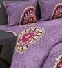 Plum Traditional 192 TC Microfiber (Set of 4) Double Bed Bedding Sets