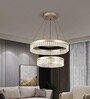 Plume 104W 60CM Smart LED Chandelier, Gold MultiTier Circular Ring Design, Height Adjustable Ceiling Light, Alexa Google Compatible, Modern Hanging Light for Living Room Bedroom Hall