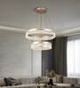 Plume 104W 60CM Smart LED Chandelier, Gold MultiTier Circular Ring Design, Height Adjustable Ceiling Light, Alexa Google Compatible, Modern Hanging Light for Living Room Bedroom Hall