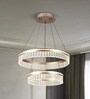 Plume 104W 60CM Smart LED Chandelier, Gold MultiTier Circular Ring Design, Height Adjustable Ceiling Light, Alexa Google Compatible, Modern Hanging Light for Living Room Bedroom Hall