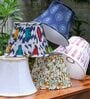 Plume Blue Ikat Bell Lampshade