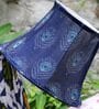 Plume Blue Ikat Bell Lampshade