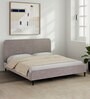 Plumeria Solid Wood Upholstered King Size Bed in Natural Finish