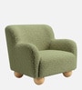 Plush Boucle Kids Lounge Chair In Olive Colour Plush Boucle Kids Lounge Chair In Olive Colour