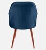 Plush Velvet Fabric Dining Chair In Navy Blue Colour