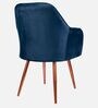 Plush Velvet Fabric Dining Chair In Navy Blue Colour