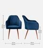 Plush Velvet Fabric Dining Chair In Navy Blue Colour