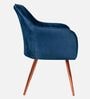 Plush Velvet Fabric Dining Chair In Navy Blue Colour