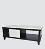 Plush Marble Top Coffee Table In Blank & White Finish