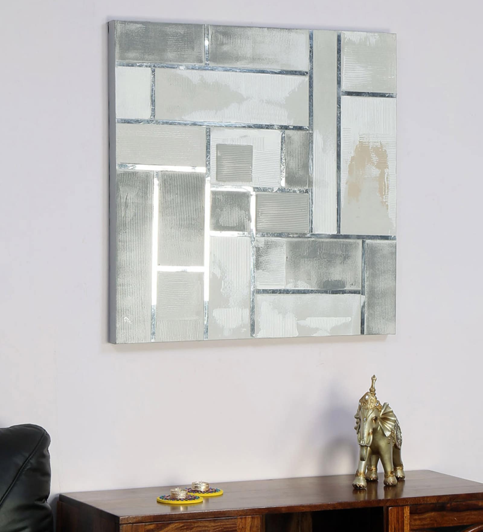 Silver Wooden Emboss Canvas Framed Watercolour
Paint Hand Paintings