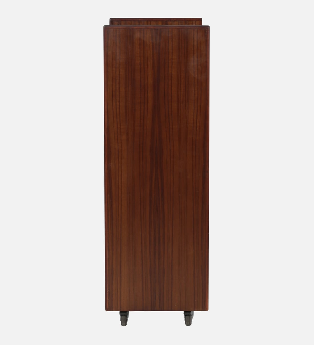 Buy Poise Solid Wood Bar Trolley in Walnut Veneer Finish By Ekbote