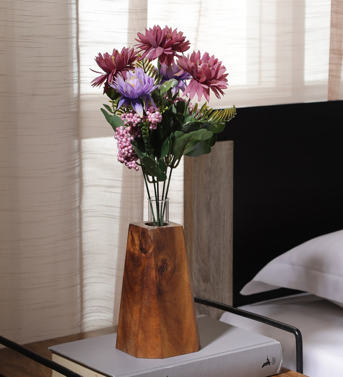 Buy Purple Fabric Artificial Gerbera Flower Bunch by Pollination Online