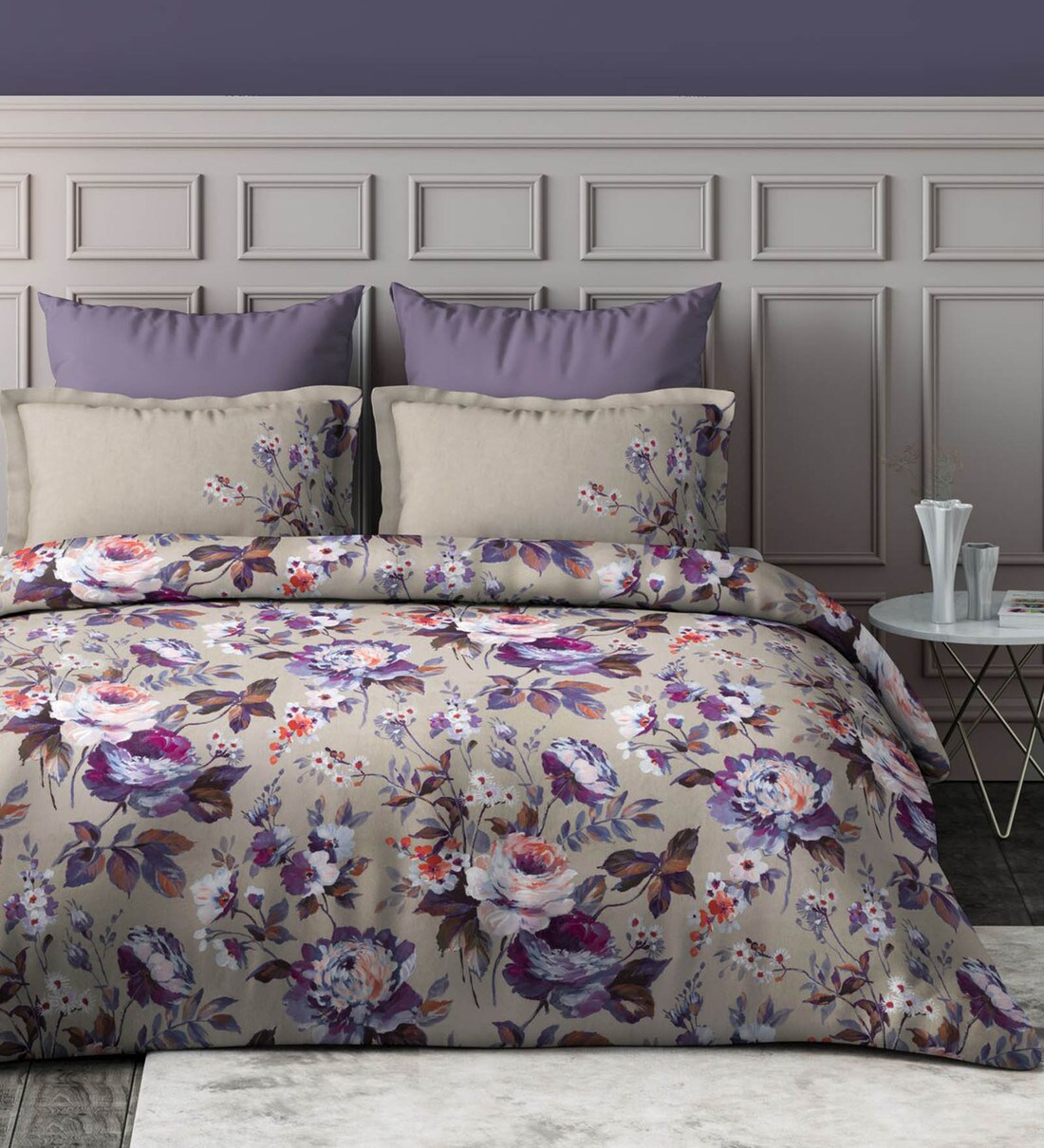 Buy Poly Cotton 140TC Double Bedsheet With 2 Pillow Covers by Ddecor