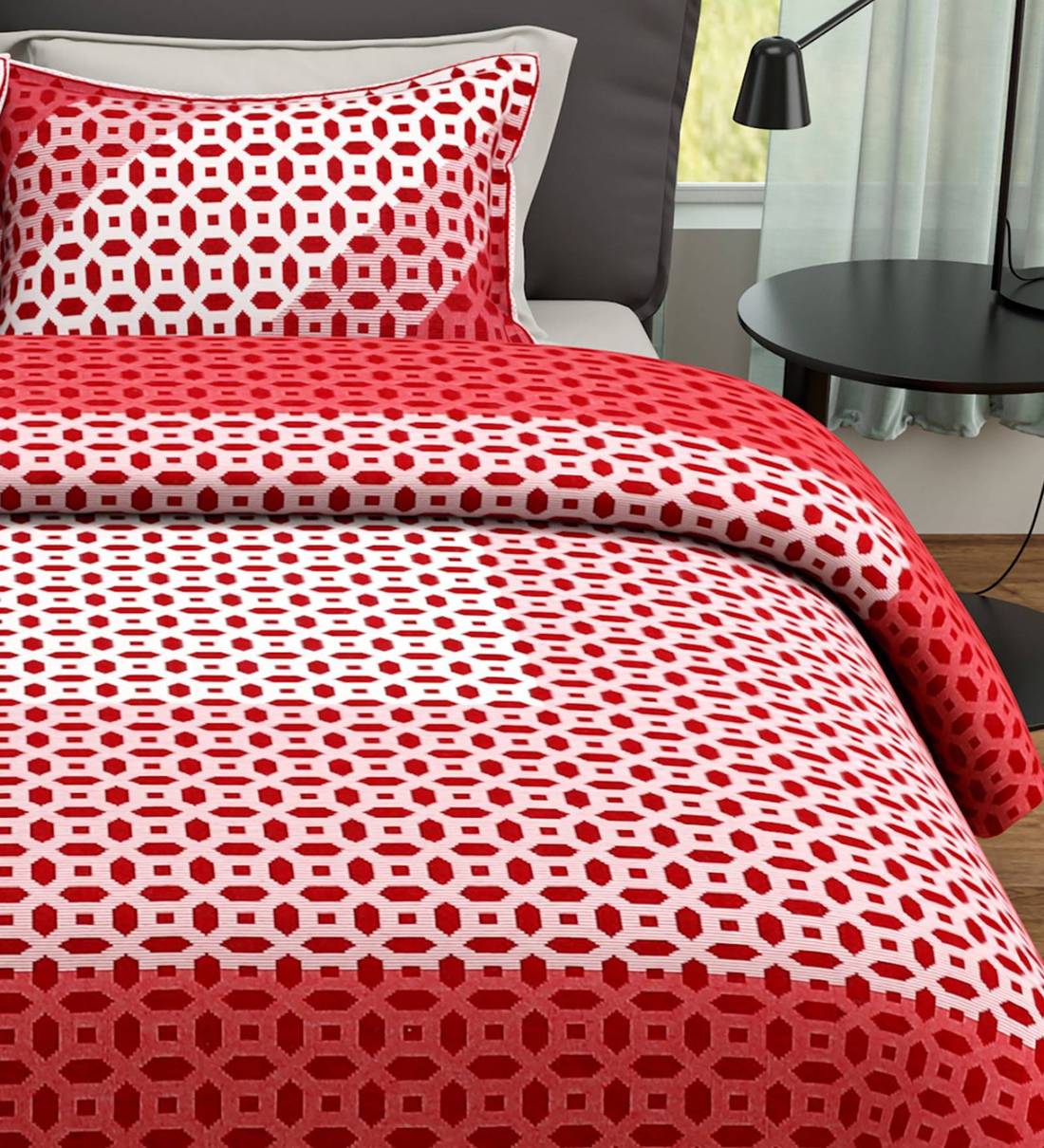 Buy Poly Cotton 180 TC Double Bed Cover With 2 Pillow Covers By Romee