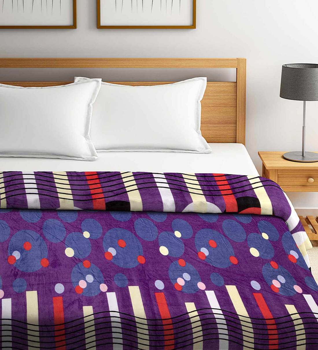 Buy Multicolour Polyester 230 GSM Double Bed Ac Room Blanket By Neudis
